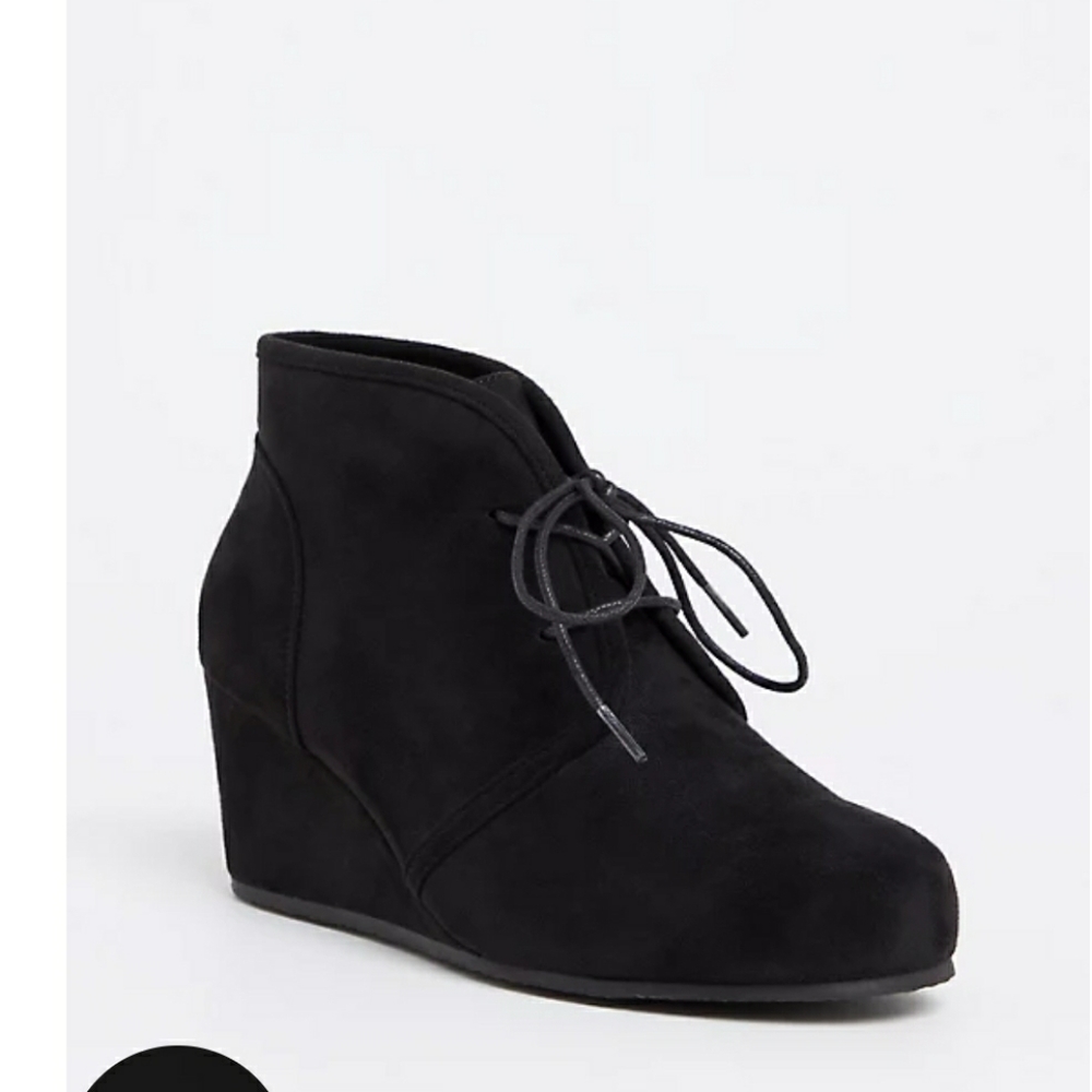 Torrid suede wedge booties size 8w